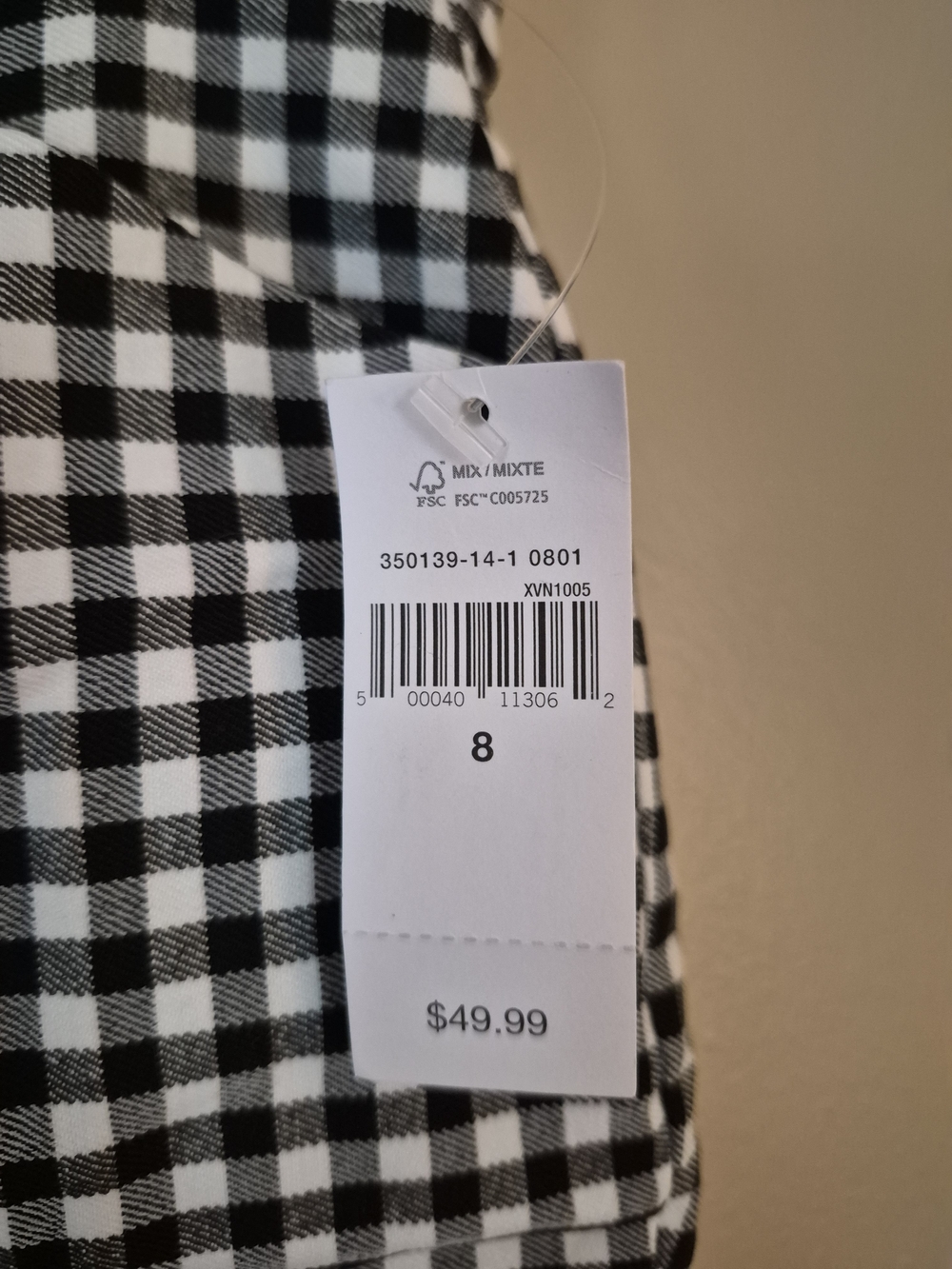 GAP Signature Skinny Ankle Pants Gingham Black & White Size 8 - Picture 4 of 5